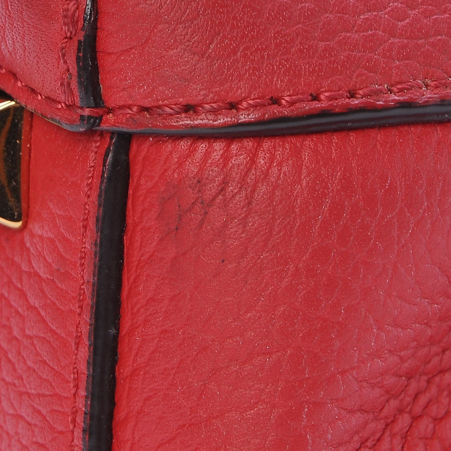 Grained Calfskin Mini Milla Tote Red