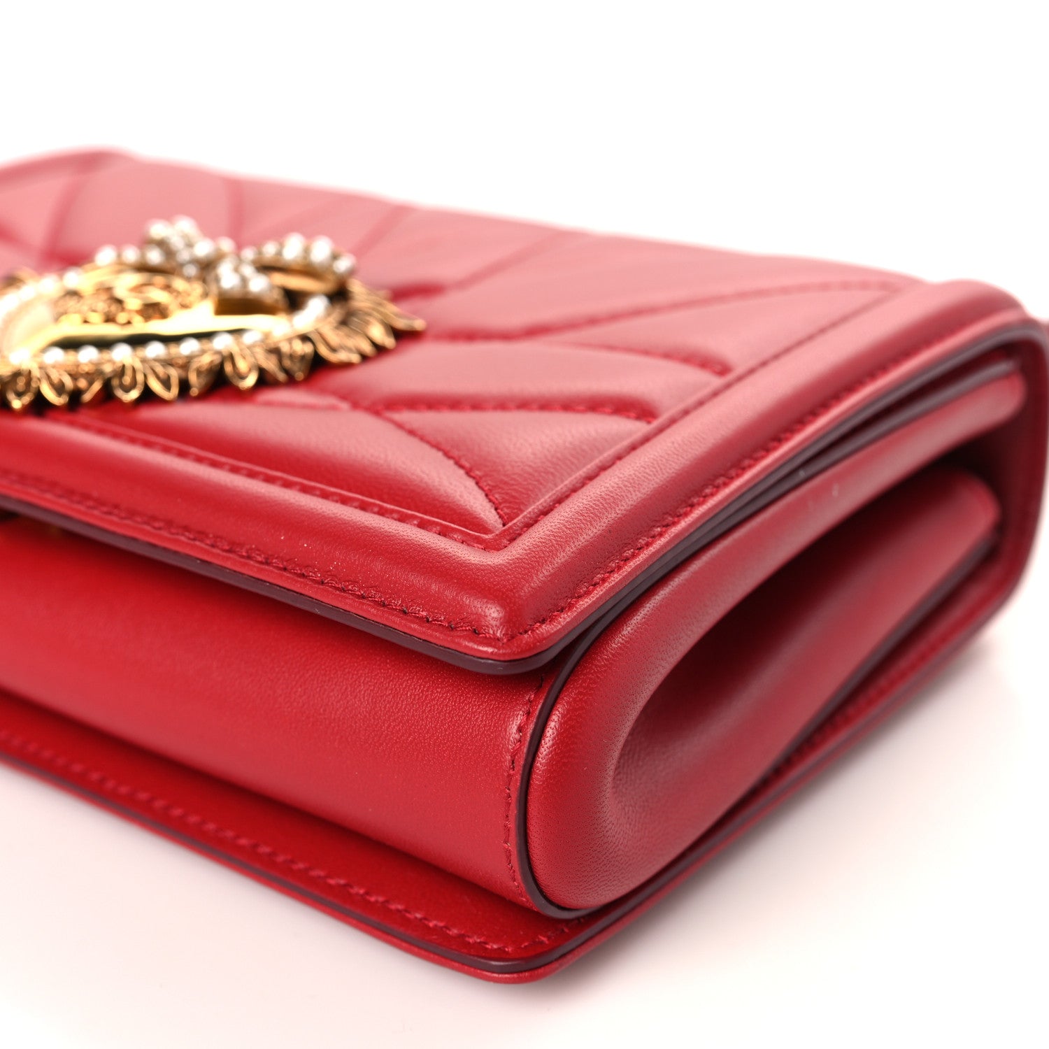 Dolce & Gabbana Calfskin Medium Devotion Crossbody Bag Red 8 of 8