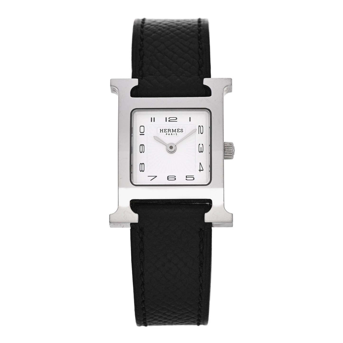 Stainless Steel Epsom 21mm Heure H Hour Quartz Watch Noir
