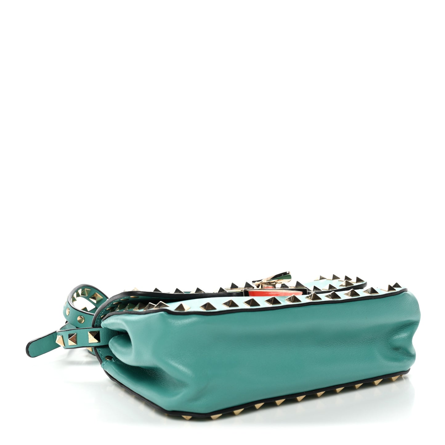 Vitello Small Rockstud Flap Saddle Bag Colibri