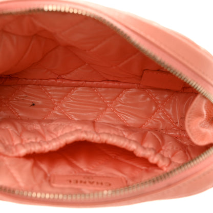 Chanel Caviar Quilted Small Curvy Pouch Cosmetic Case Light Orange 5 of 8