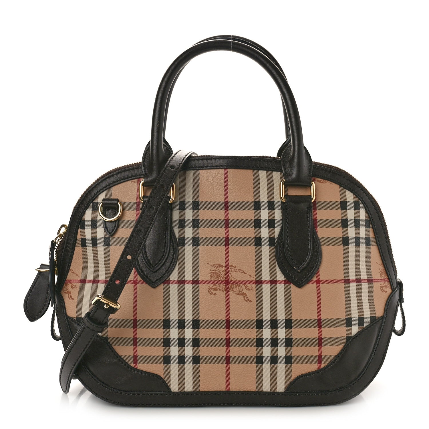 Burberry Haymarket Check Small Orchard Bowling Bag Chocolate 1 of 14