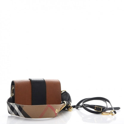 Burberry Grainy Calfskin House Check Small Buckle Bag Brown 4 of 9