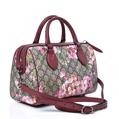 Gucci GG Supreme Monogram Blooms Small Boston Beige Multicolor Dry Rose 2 of 9