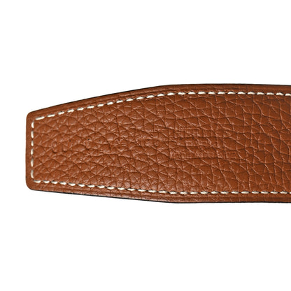 Hermes Togo Box 32mm Au Carre H Belt 90 36 Gold Black 5 of 5