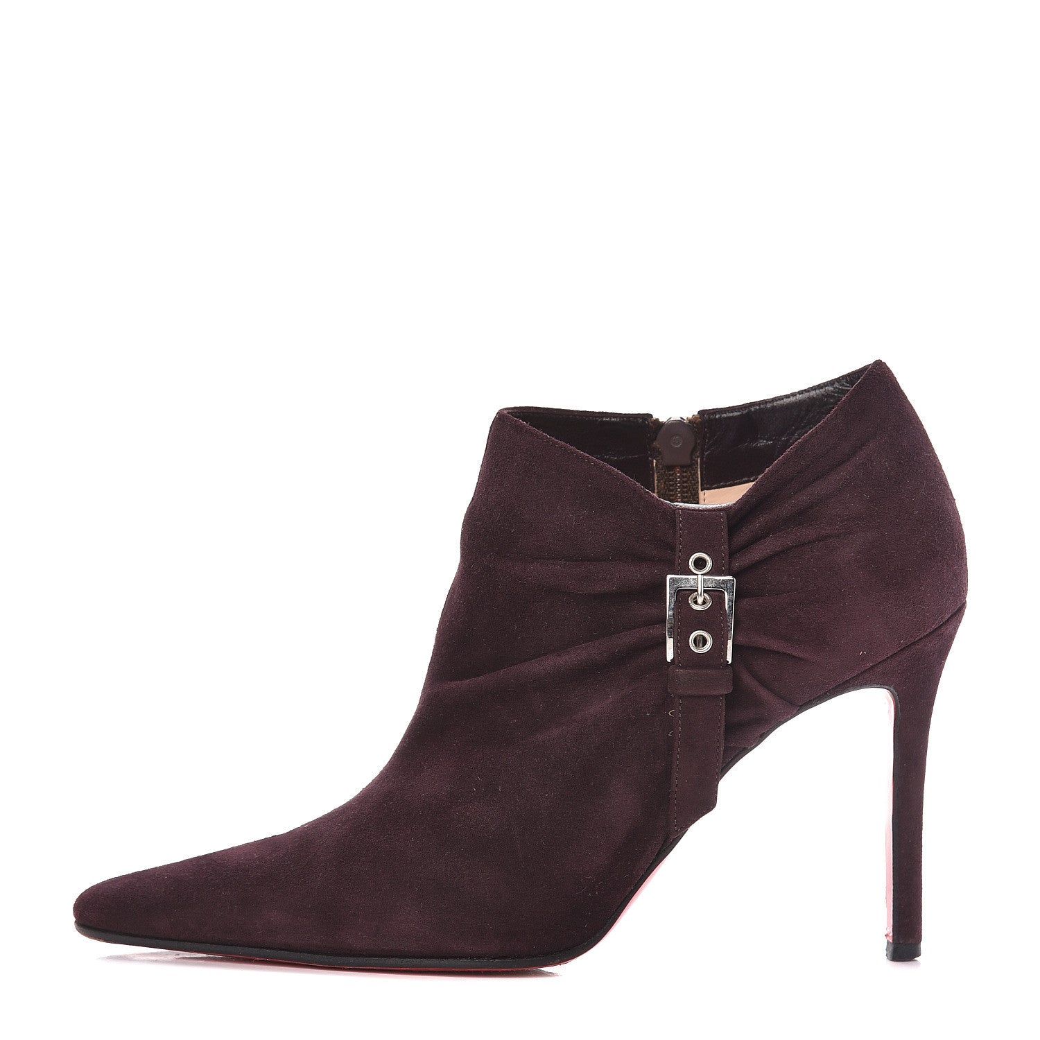 Christian Louboutin Veau Velours 85 Ankle Boots 36 Prune 1 of 16