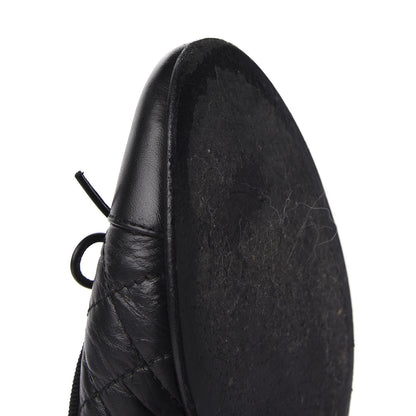Chanel Aged Calfskin Quilted CC Cap Toe Ballerina Flats 37.5 Black 13 of 14
