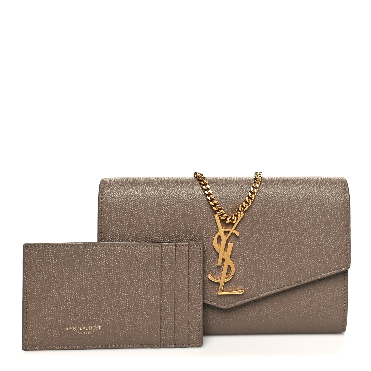 Grain De Poudre Monogram Uptown Chain Wallet Dark Beige