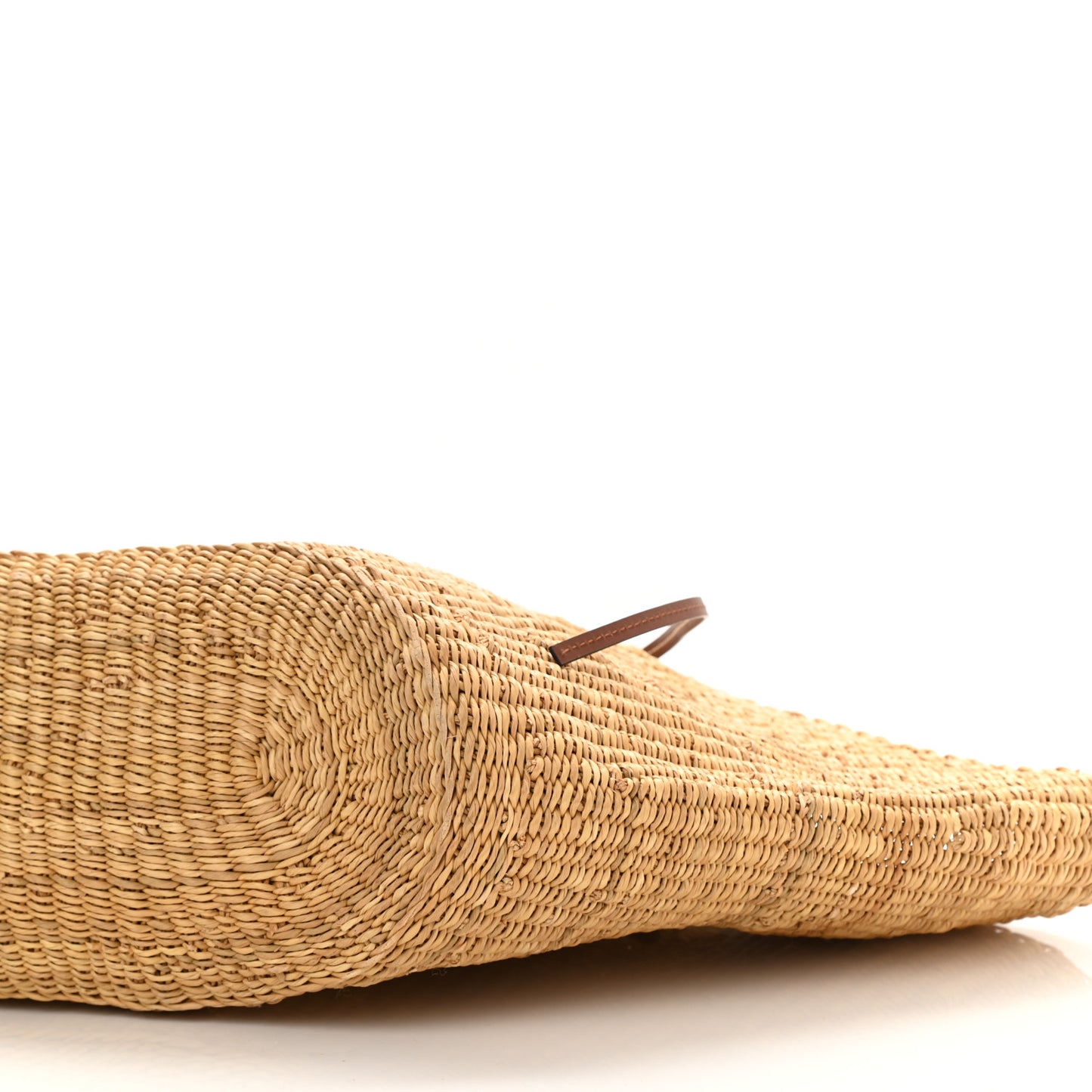 Calfskin Raffia Paulas Ibiza Small Basket Tote Bag Natural Tan
