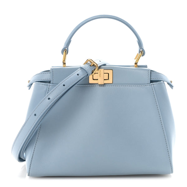 Fendi Nappa Mini Peekaboo Iconic Satchel Azzurro Baby 1835692