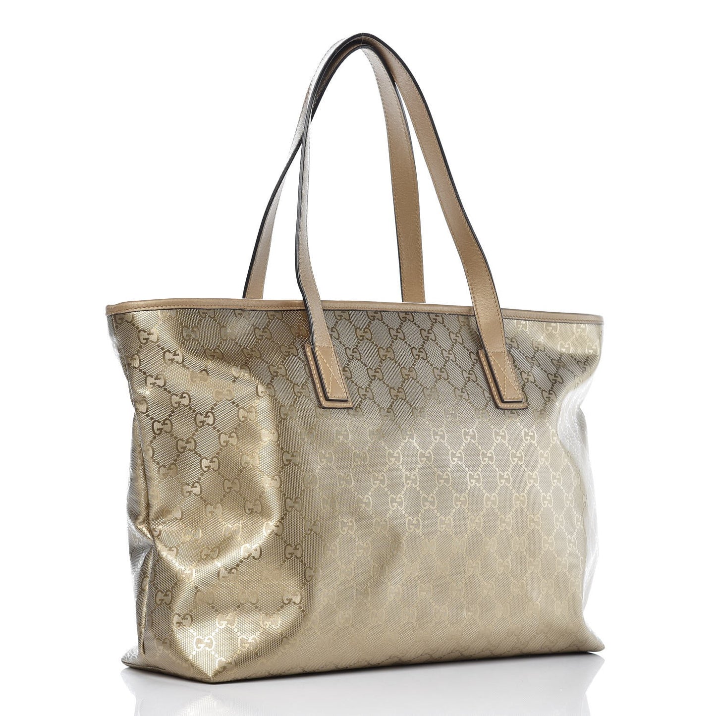 Imprime Monogram Medium Zippered Shopping Tote Champagne