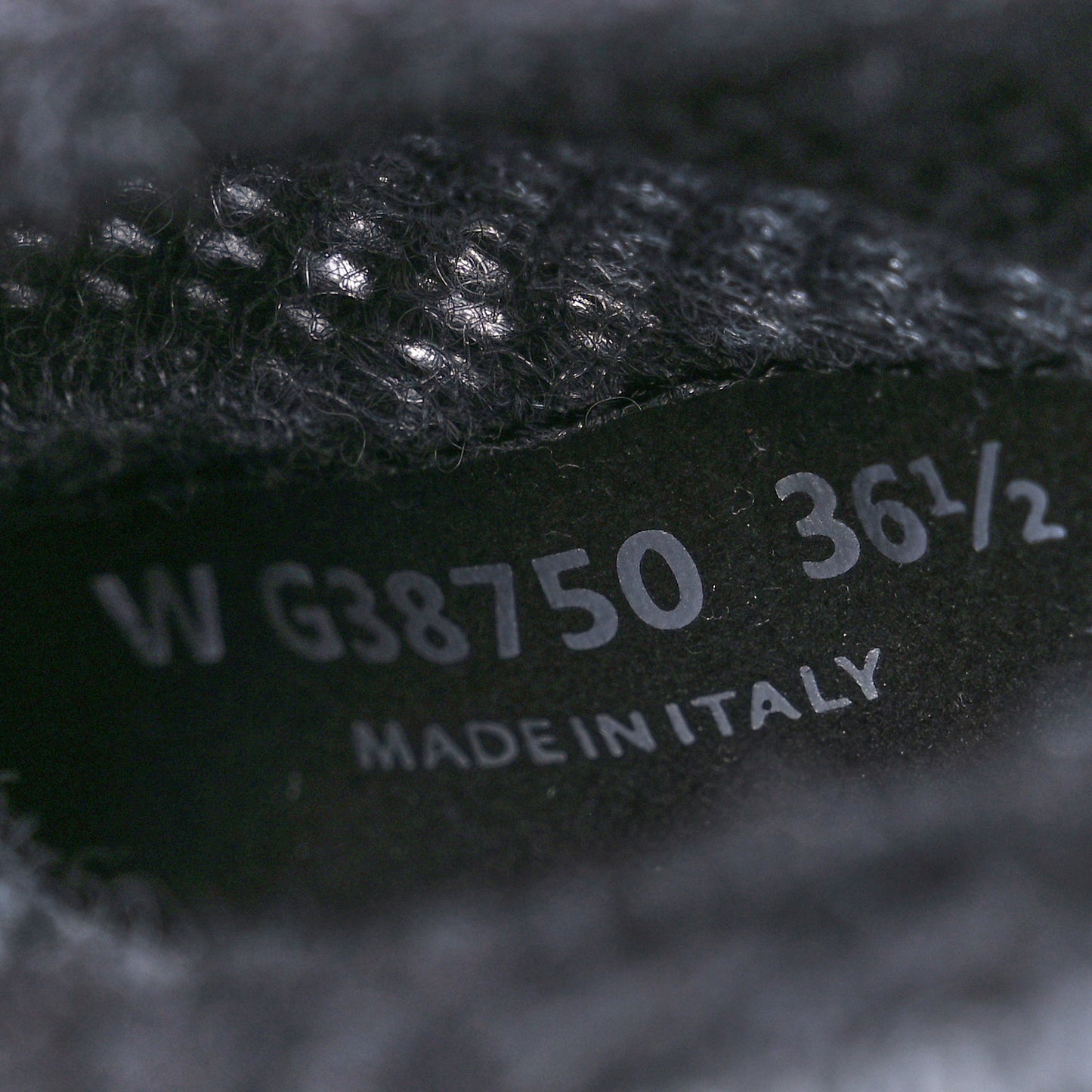 Knit Fabric Suede Calfskin Womens CC Sneakers 36.5 Grey Black