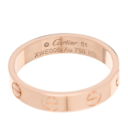 Cartier 18K Pink Gold 3.5mm LOVE Wedding Band Ring 51 5.75 4 of 5