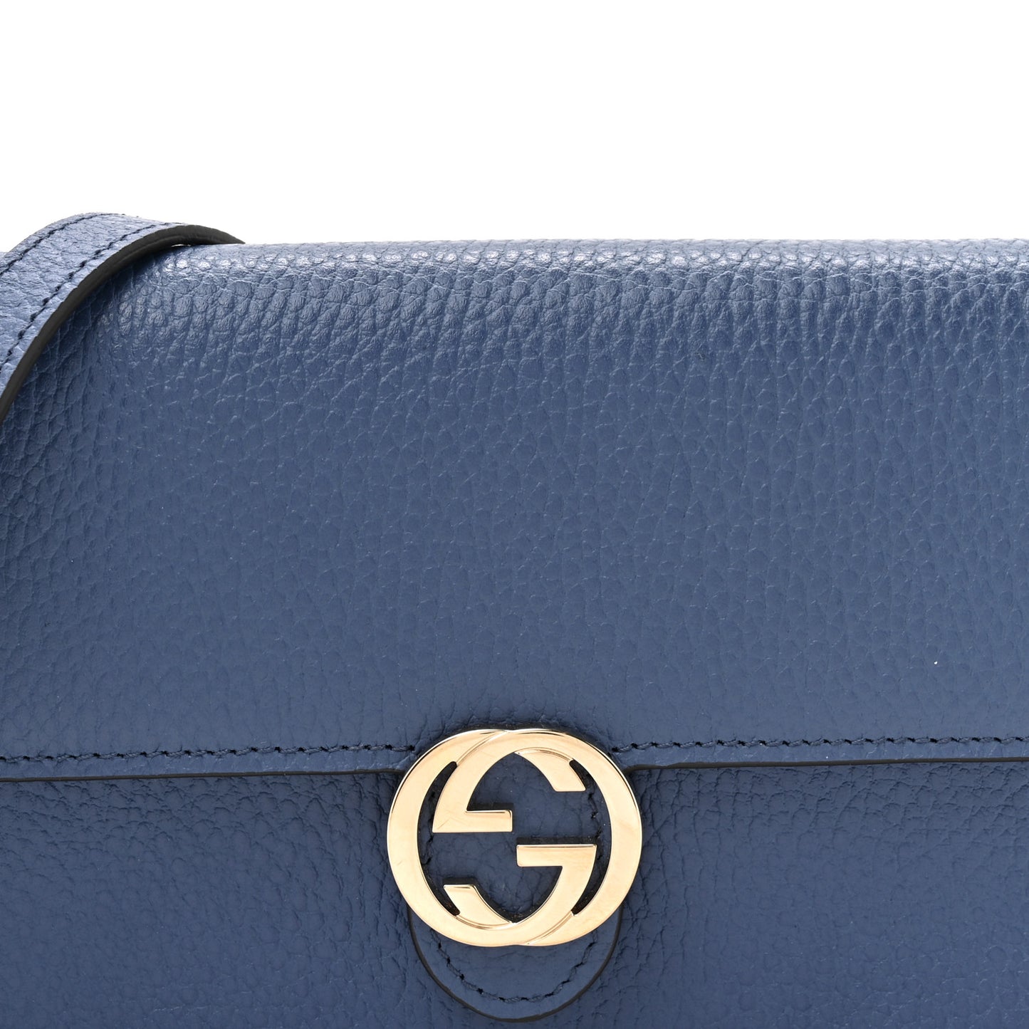 Dollar Calfskin Interlocking G Chain Wallet Caspian