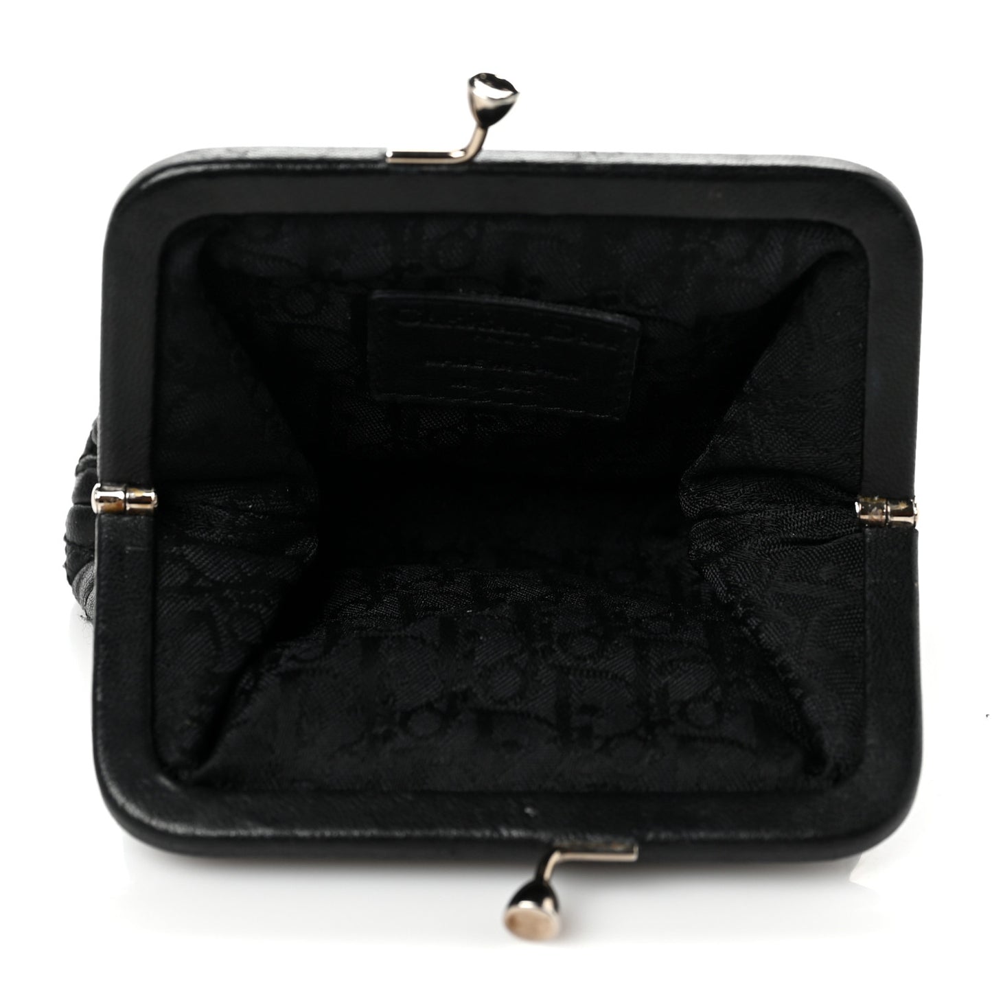 Calfskin Cannage Coin Purse Black