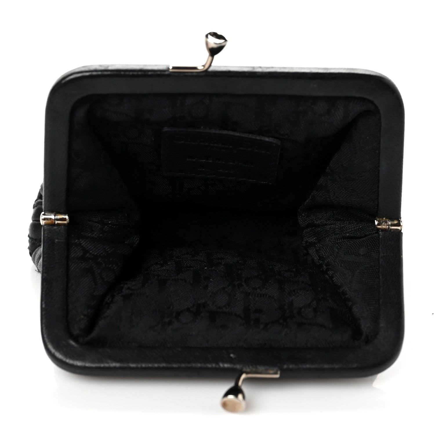 Christian Dior Calfskin Cannage Coin Purse Black 5 of 6
