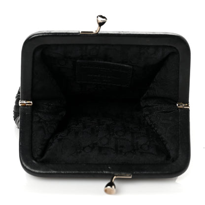 Christian Dior Calfskin Cannage Coin Purse Black 5 of 6