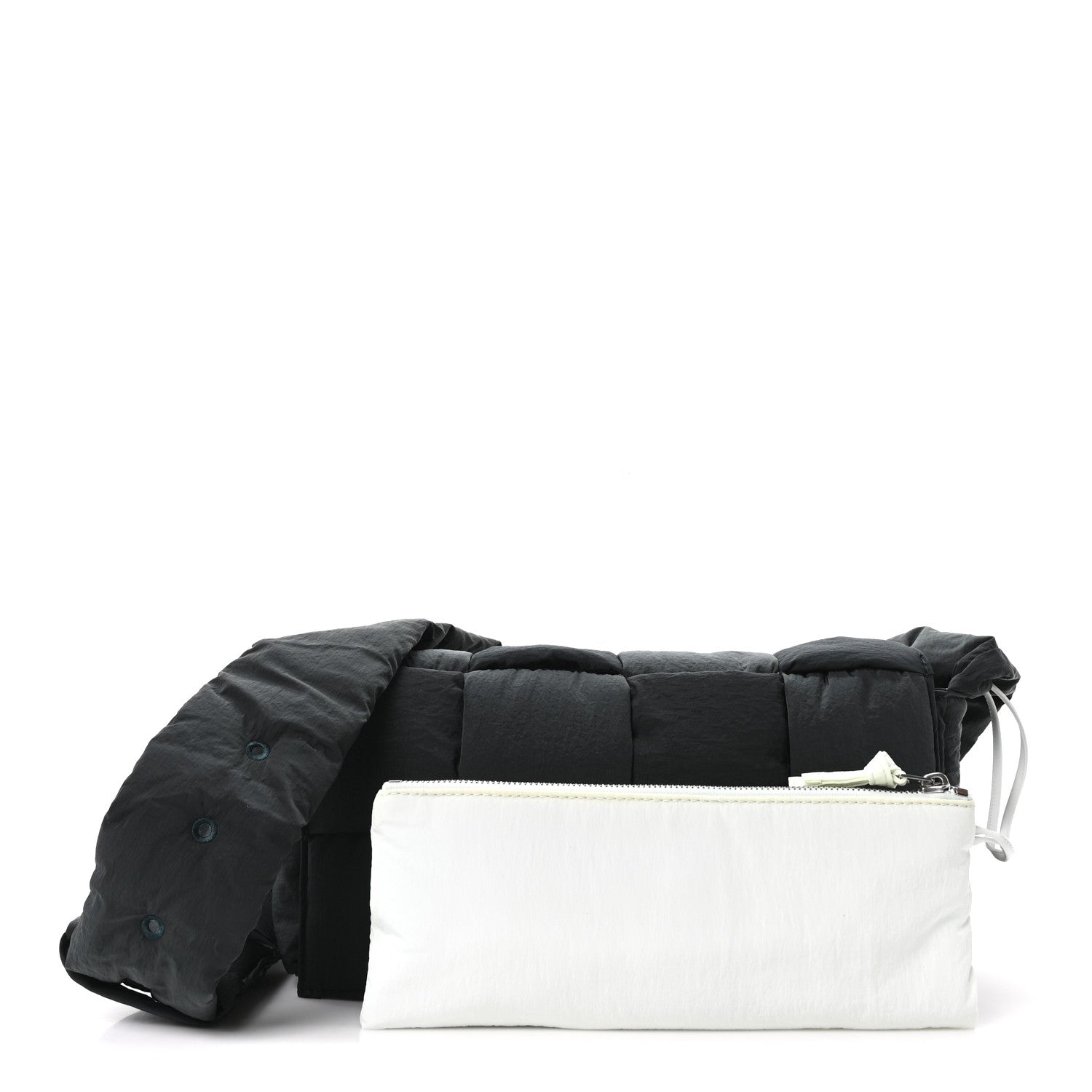Bottega Veneta Nylon Intrecciato Padded Tech Cassette Bag Black White 3 of 11