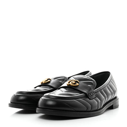 Gucci Nappa Matelasse Double G Marmont Loafers 38 Black 3 of 9