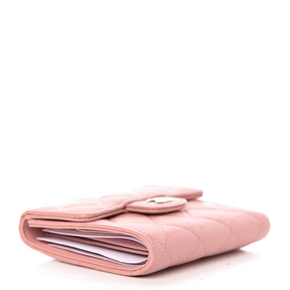 Chanel Lambskin Quilted Small Compact Wallet Pink 4 of 8