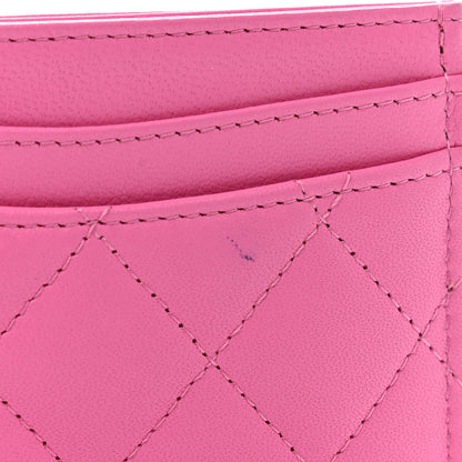 Chanel Lambskin Quilted Card Holder Pink 9 of 10