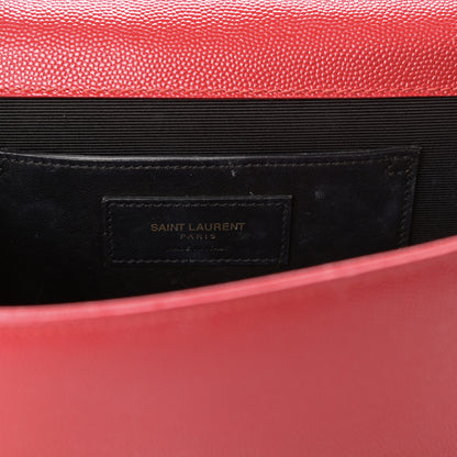 Saint Laurent Grain De Poudre Medium Monogram Kate Satchel Red 6 of 11