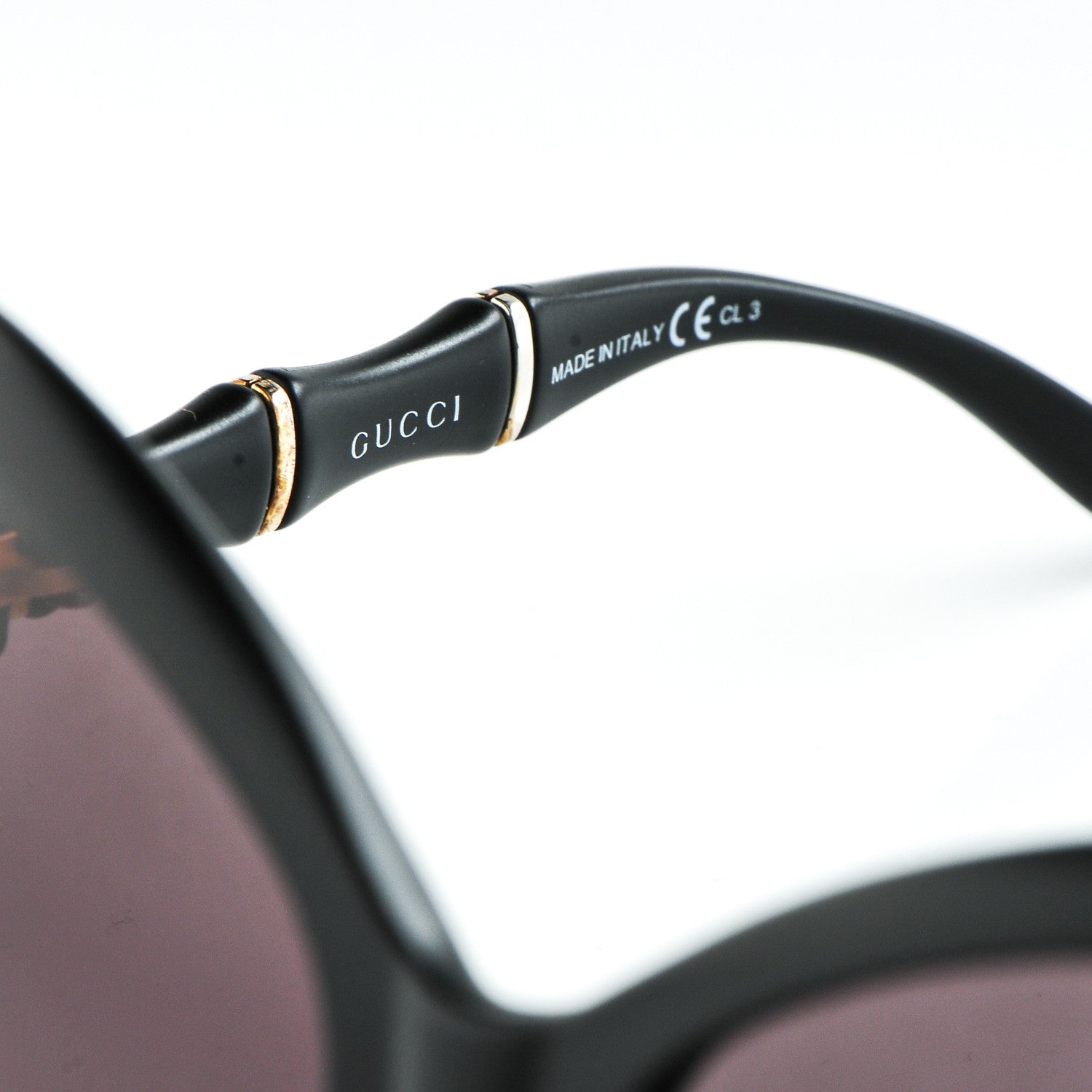 Gucci Oversized Oval Bamboo Sunglasses 3509/S Black 6 of 7