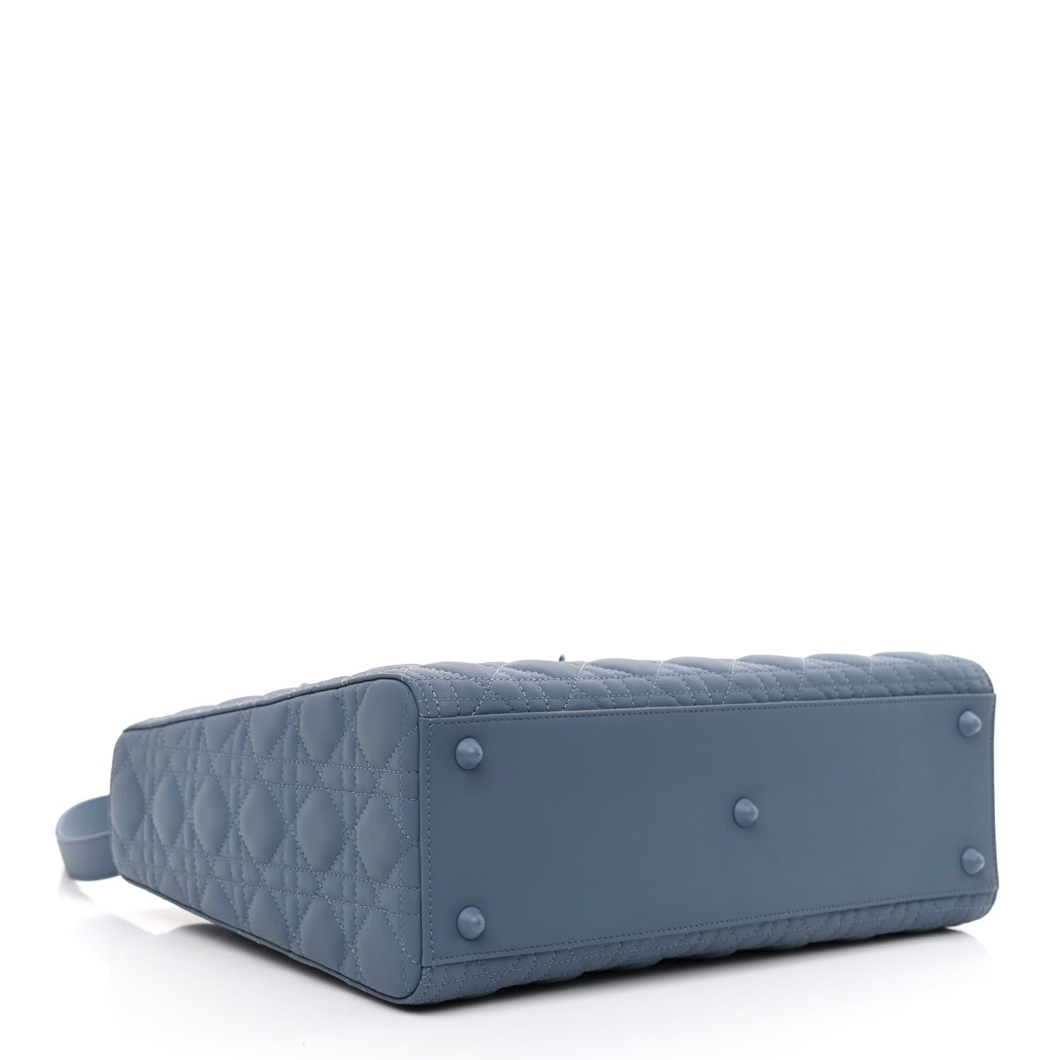 Christian Dior Ultra Matte Calfskin Cannage Large Lady Dior Denim Blue 5 of 9