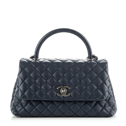 Chanel Caviar Quilted Small Coco Handle Flap Navy 1 of 8