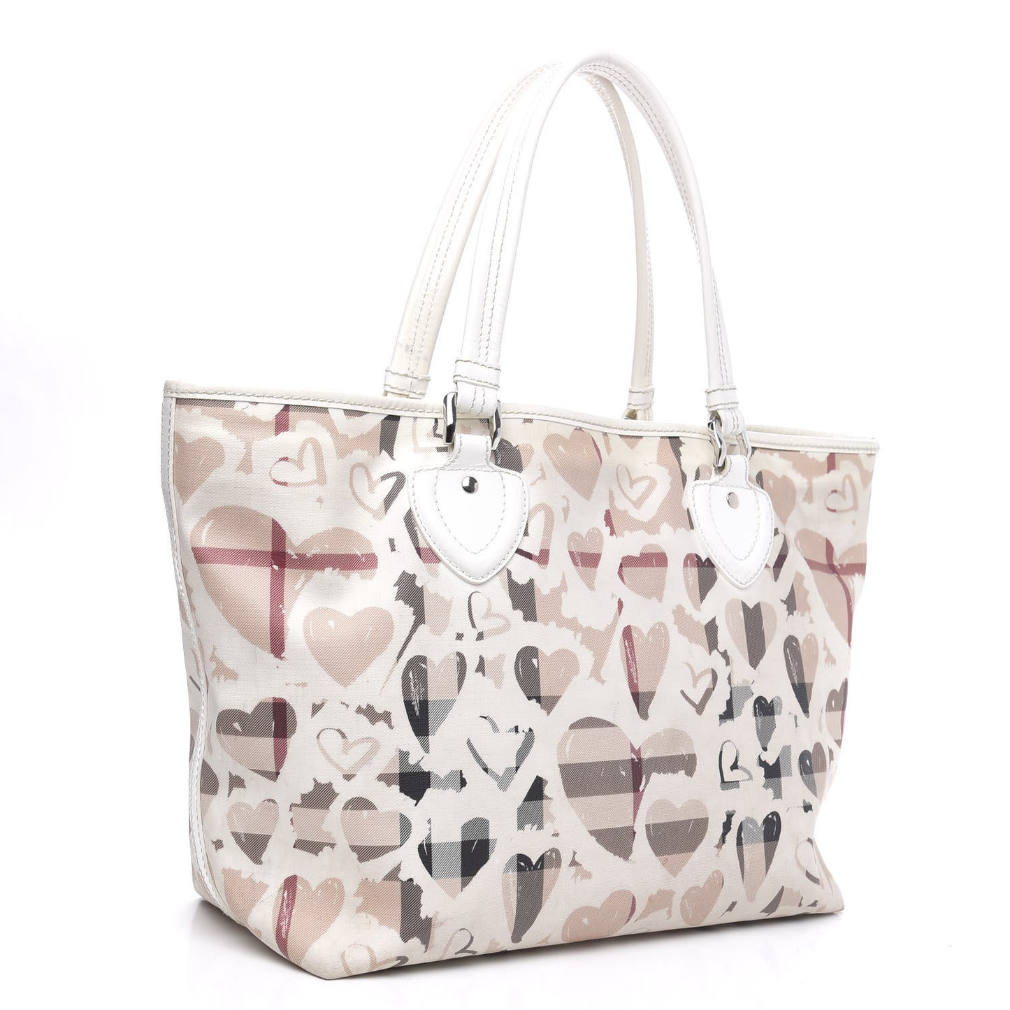Nova Check Heart Tote White