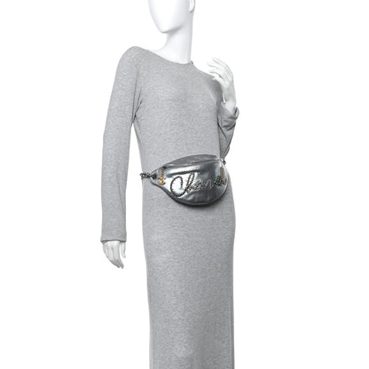 Chanel Metallic Crumpled Calfskin Chain 20s Signe Waist Bag Silver 2 of 14