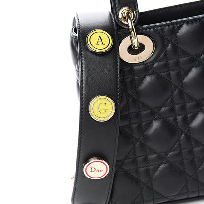 Christian Dior Lambskin Cannage Small Lucky Badges My Lady Dior Black 9 of 10