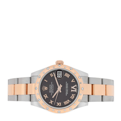 Rolex Stainless Steel 18K Everose Gold Diamond 31mm Oyster Perpetual Datejust Watch Chocolate Roman 178341 2 of 5