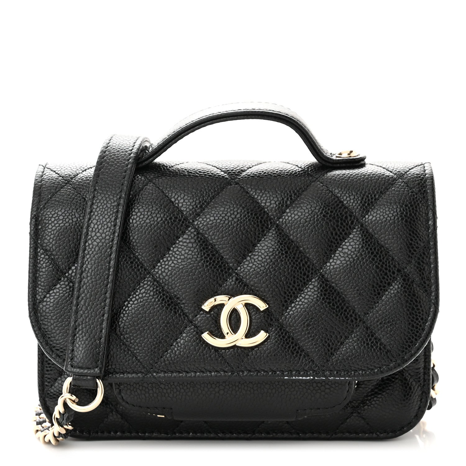 Chanel Caviar Quilted Business Affinity Clutch With Chain Black 1 of 12