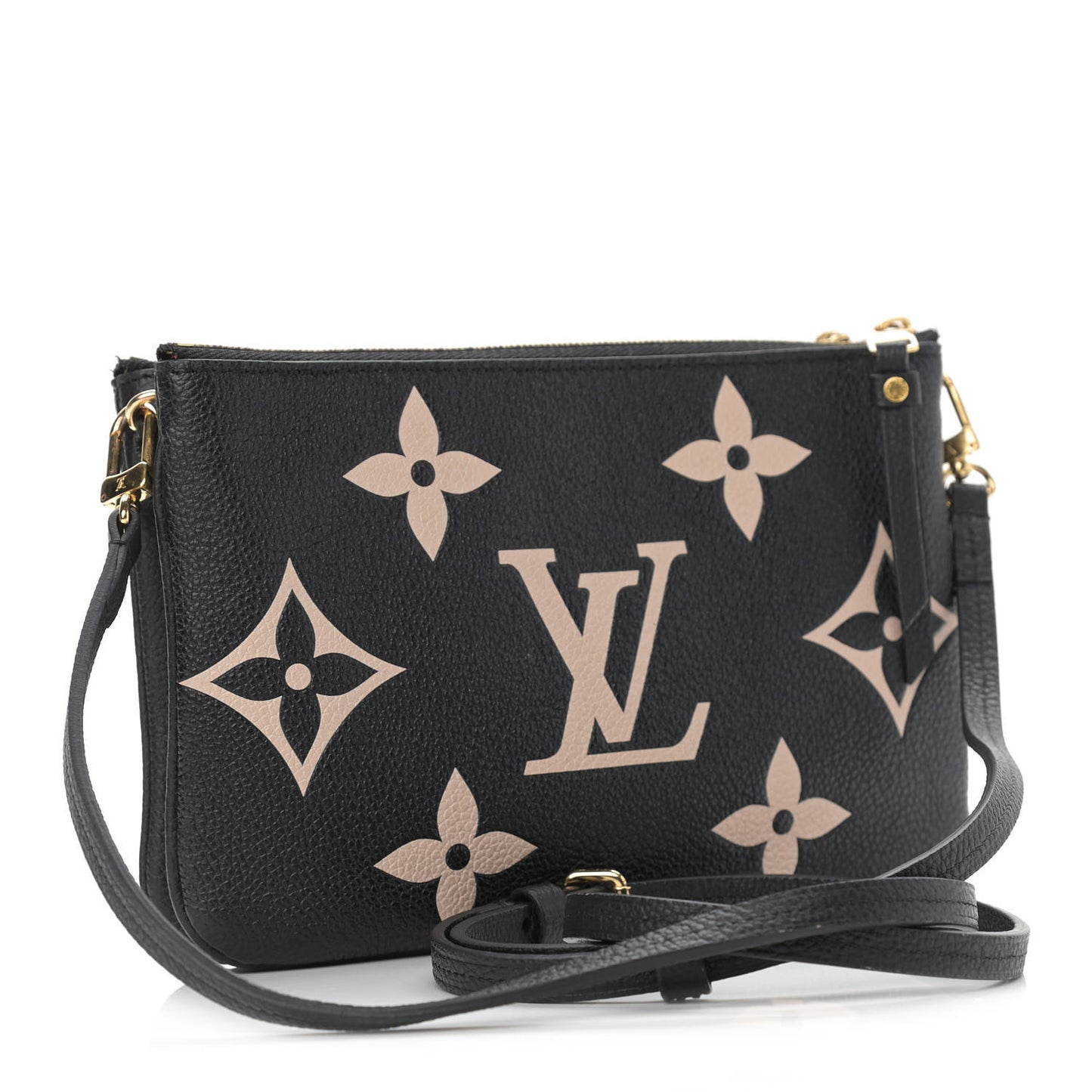 Empreinte Monogram Giant Double Zip Pochette Black Cream