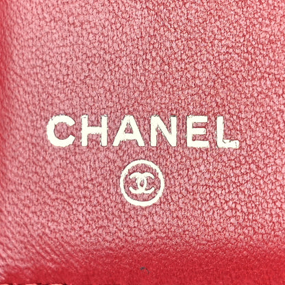 Chanel Lambskin Camellia Embossed Compact French Flap Wallet Red 7 of 12