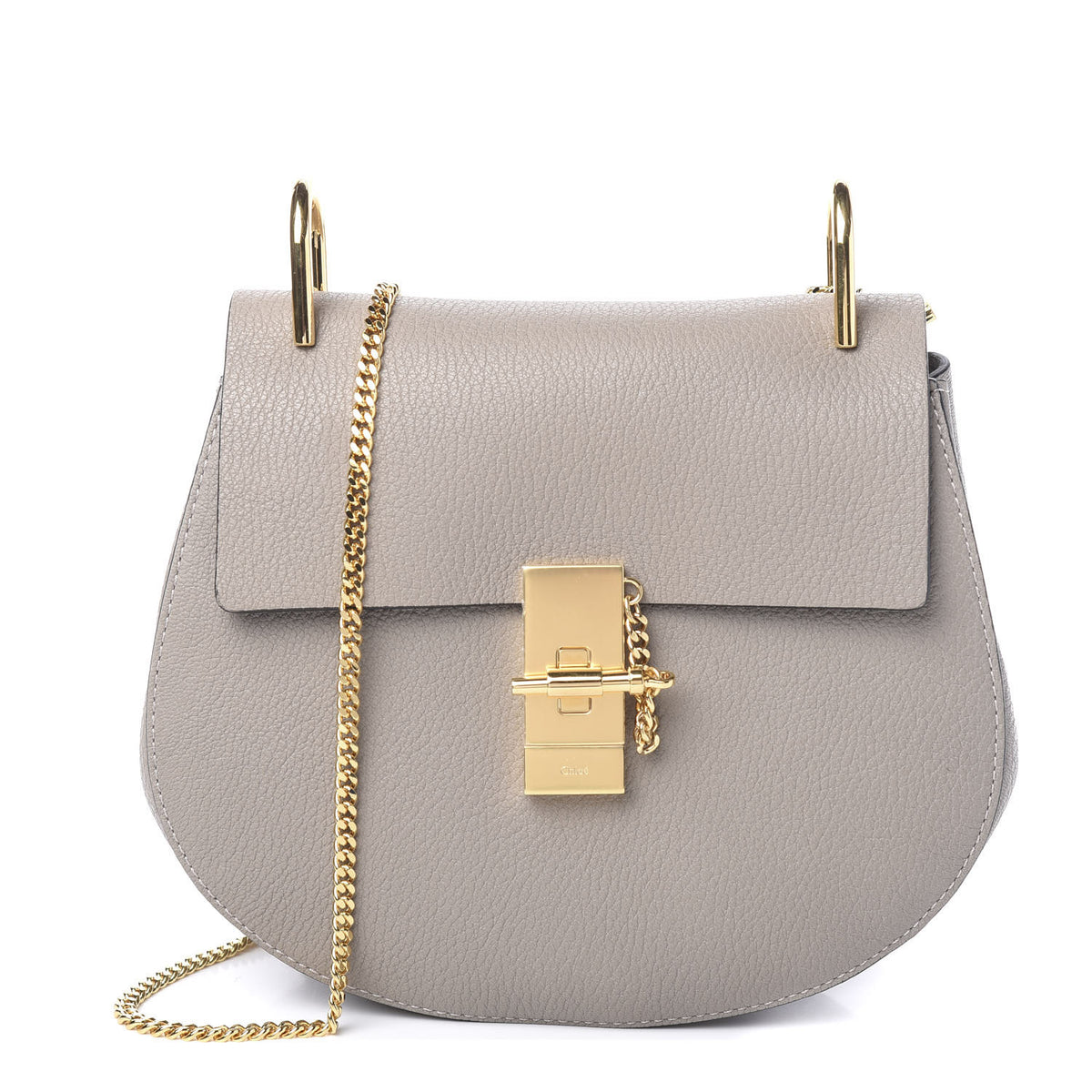 Grained Lambskin Drew Shoulder Bag Motty Grey