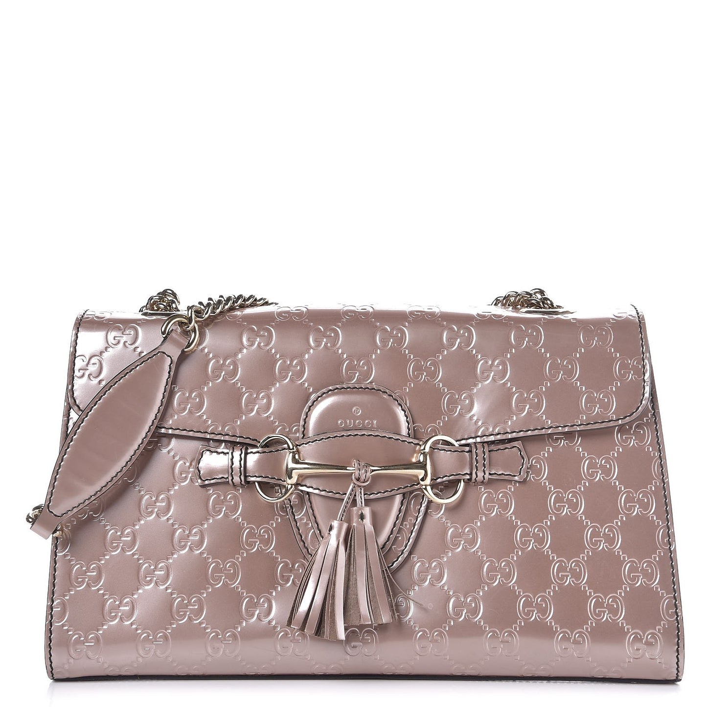 Shine Guccissima Medium Emily Chain Shoulder Bag Dark Cipria