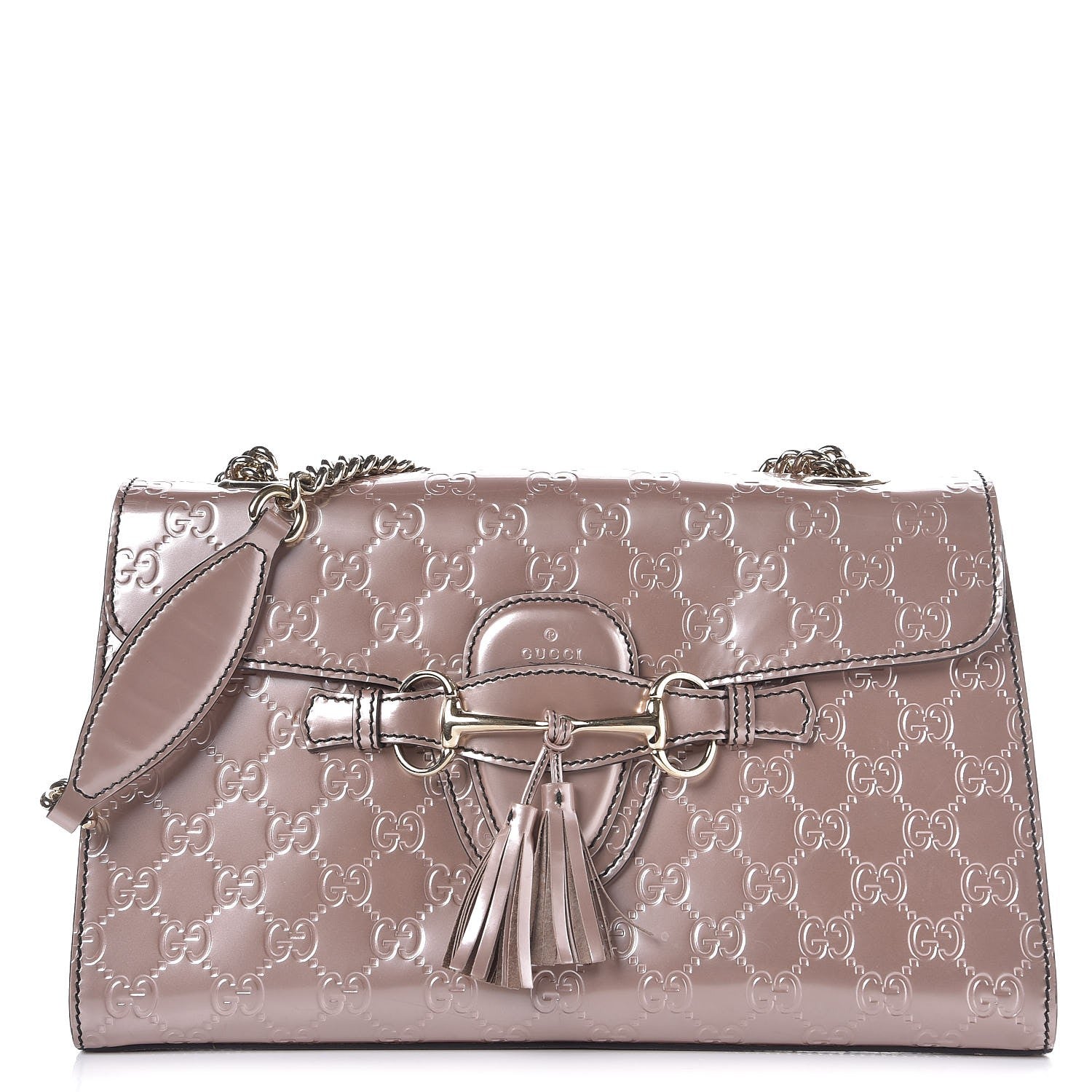 Gucci Shine Guccissima Medium Emily Chain Shoulder Bag Dark Cipria 1 of 10