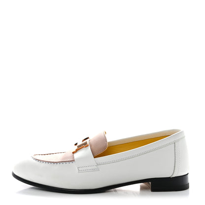 Hermes Calfskin Womens Paris Loafers 35 White Bois De Santal 1 of 10
