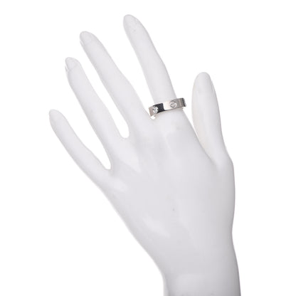 Cartier 18K White Gold 3 Diamond 5.5mm LOVE Ring 57 8 2 of 5
