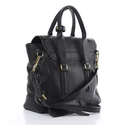 3.1 Phillip Lim 3.1 Textured Calfskin Medium Pashli Satchel Black 3 of 13