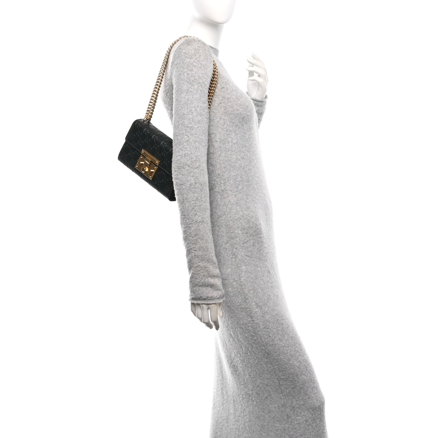 Guccissima Small Padlock Shoulder Bag Black