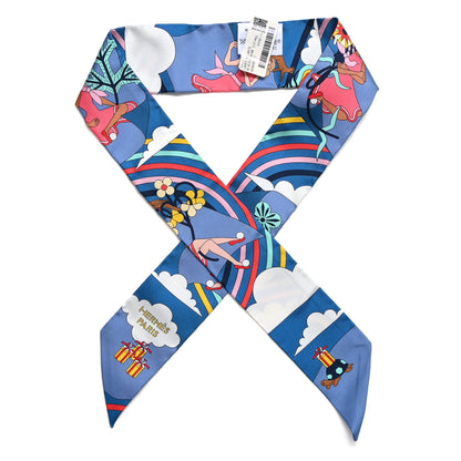 Hermes Silk Carres Volants Twilly Bleu Jaune Vif Multicolor 1 of 4