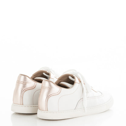 Hermes Swift Nappa Quicker Sneakers 37.5 Blanc Or Rose 4 of 8