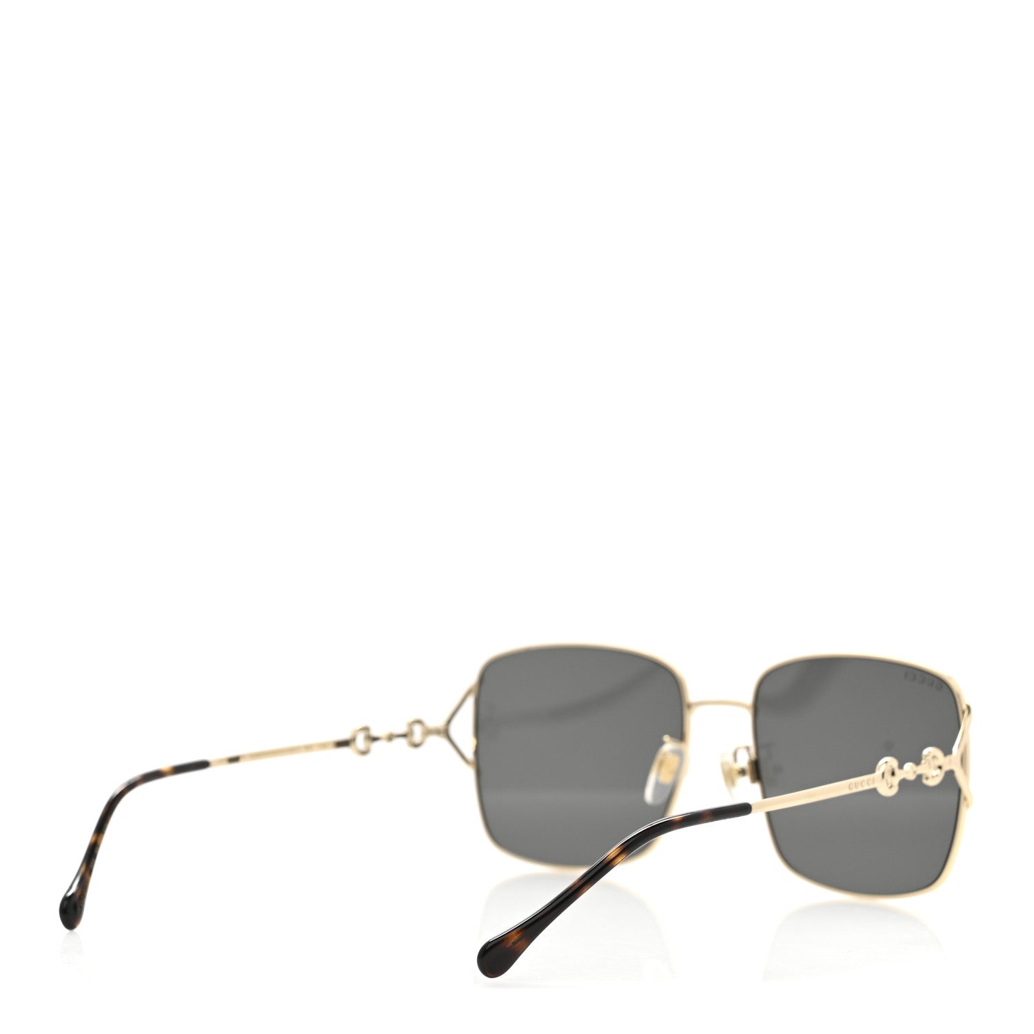 Gucci Metal Horsebit Square Frame Sunglasses GG1018SK Gold 4 of 8