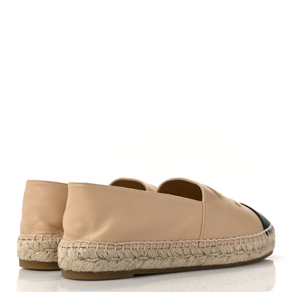 Chanel Lambskin CC Espadrilles 40 Beige Black 4 of 9