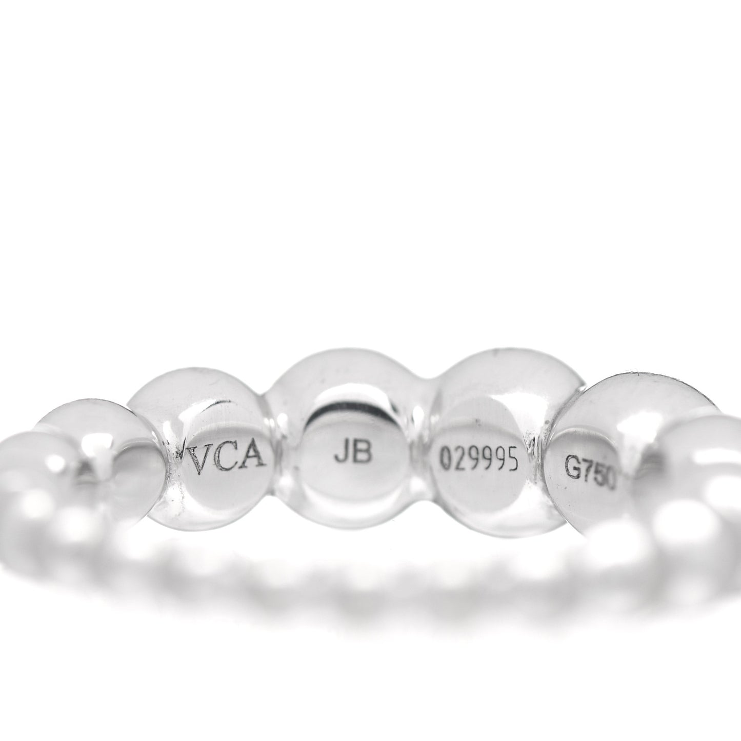 18K White Gold Perlee Pearls of Gold Variation Ring 50 5.25