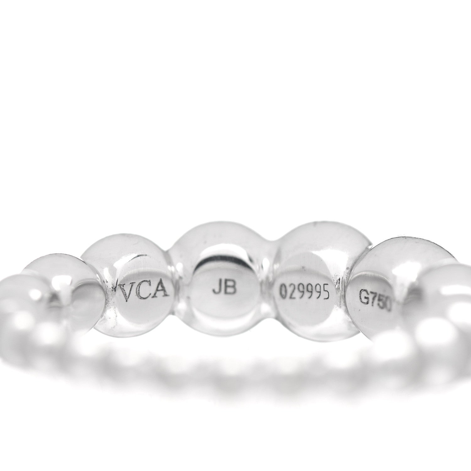 Van Cleef & Arpels 18K White Gold Perlee Pearls of Gold Variation Ring 50 5.25 5 of 6
