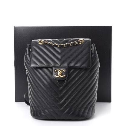 Chanel Calfskin Chevron Quilted Small Urban Spirit Backpack Black 14 of 14